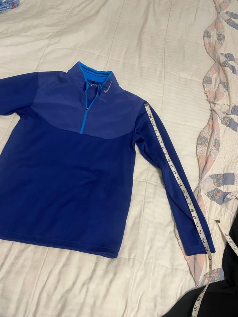 Nike Royal and Light Blue Quarter-Zip Pullover